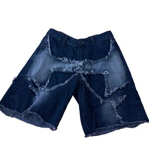 Distressed Denim Shorts
